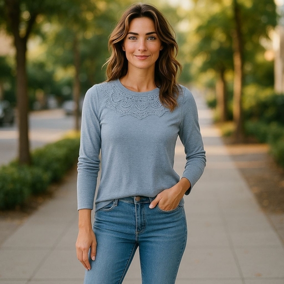 Buffalo David Bitton Sweaters - Buffalo David Bitton Gray Ruffled Long Sleeve Sweater